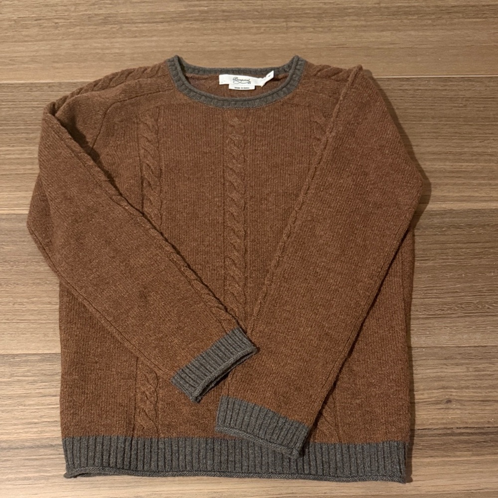 Boys Brown Sweater with Gray Accents (wool)